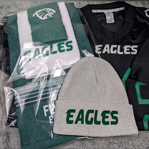 Eagles Beanie, Towel, and Jersey Gift Set